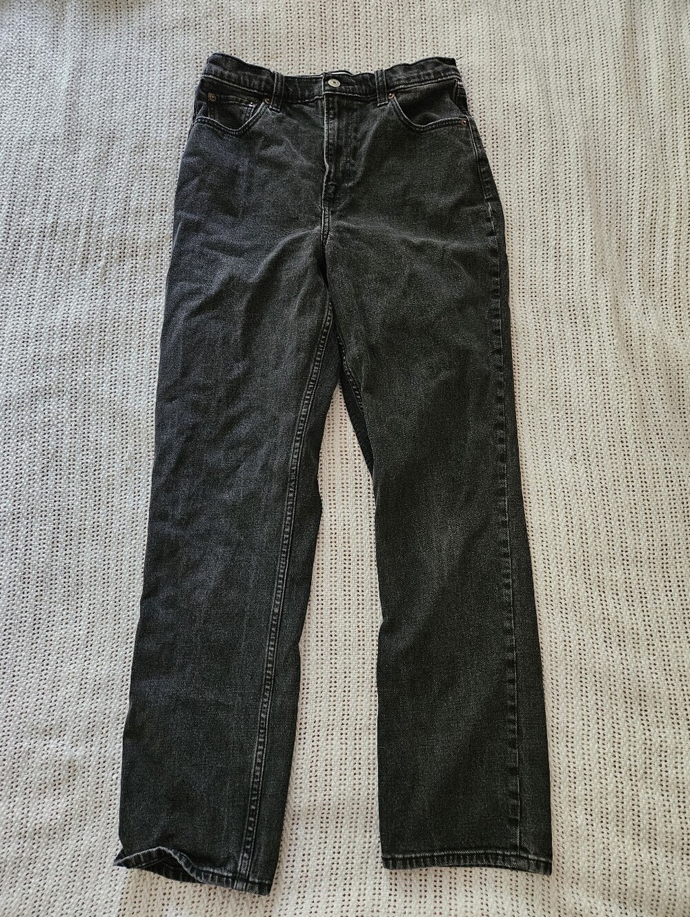 Abercrombie & Fitch Straight-Leg Black Denim Jeans